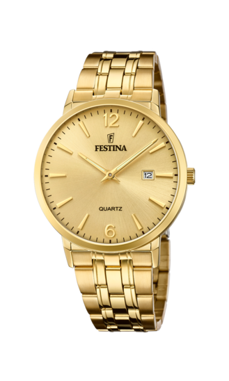 Watch Festina Man Classic in Steel yellow gold plated F20513/3 - F20513/3